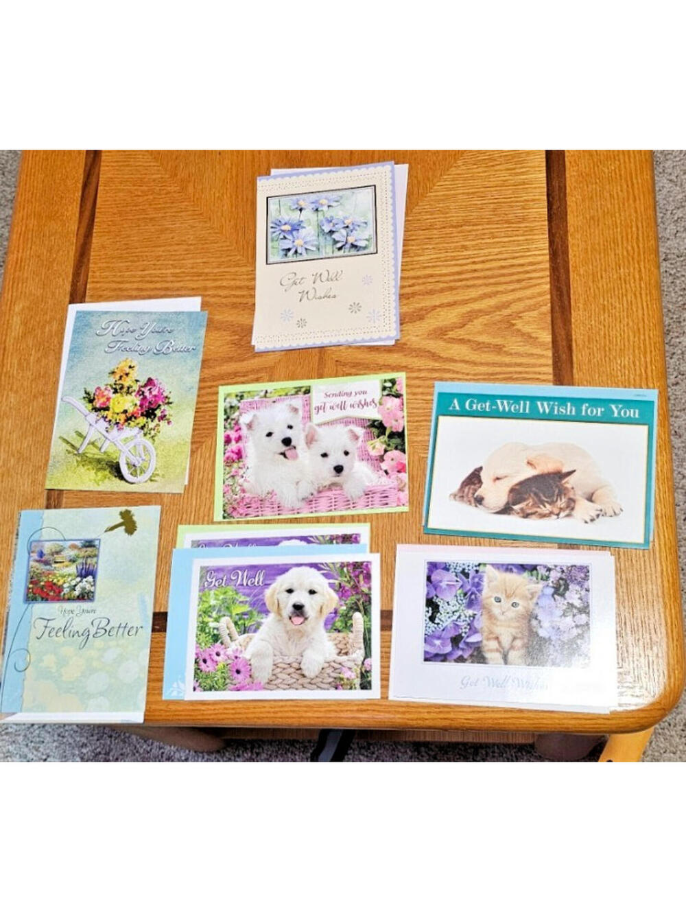 New Lot of 8  Cards   & Envelopes "Get Well"